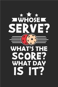 Whose Serve? What's the score? What day is it?