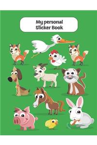 My personal Sticker Book: Farm animals motive - Din A4 blank - 35 pages silicon free paper - gift idea