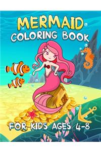 Mermaid Coloring Book for Kids Ages 4-8