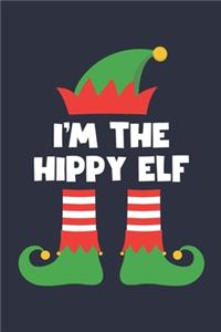 Hippy Elf Notebook - Funny Christmas Gift for Hippy Diary - Family Xmas Holiday Journal