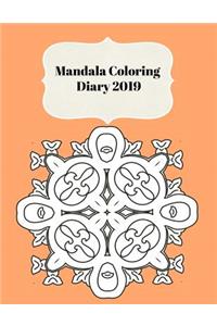 Mandala Coloring Diary 2019