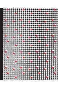 Houndstooth and Hearts College Ruled Lined Composition Book