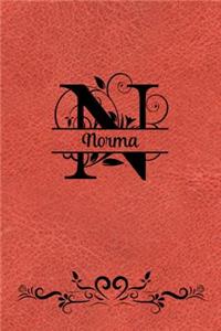 Split Letter Personalized Name Journal - Norma