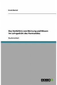 Das Verhältnis von Meinung und Wissen im Lehrgedicht des Parmenides