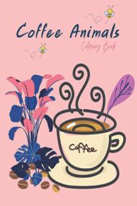 Coffee Animals Coloring Book