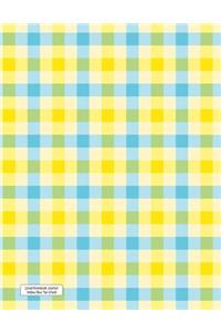 Lined Notebook Journal Yellow Blue Tan Check