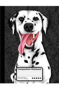 Happy Dalmatian Dog Composition Notebook