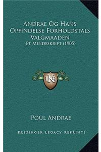 Andrae Og Hans Opfindelse Forholdstals Valgmaaden