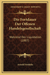 Die Fortdauer Der Offenen Handelsgesellschaft
