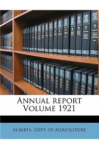 Annual Report Volume 1921