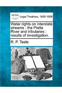 Water Rights on Interstate Streams