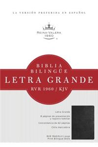 RVR 1960/KJV Biblia Bilingüe Letra Grande, negro imitación piel con índice