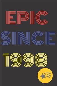 Gift Idea Epic Since 1998 Notebook Vintage Birthday Gift Idea