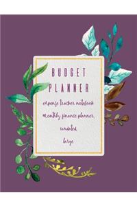 Budget Planner Expense Tracker Notebook. Monthly Finance Planner, Undated, Large