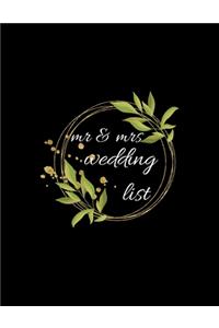 mr & mrs wedding list