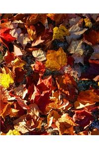 Fall School Composition Book Pretty Autumn Leaves 130 Pages
