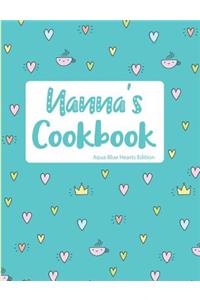 Nanna's Cookbook Aqua Blue Hearts Edition