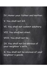 Religious Comp Book Modern Wording Last 7 Commandments Chalkboard Style