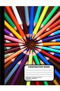 Colored Pencil Design Composition Graph Paper Notebook 200 Pages