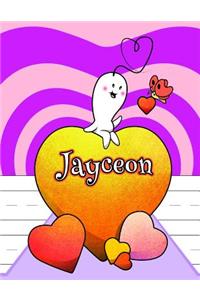 Jayceon: Personalized Book with Child's Name, Primary Writing Tablet, 65 Sheets of Practice Paper, 1 Ruling, Preschool, Kindergarten, 1st Grade, 8 1/2 X 11