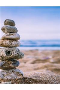 Rock Meditation Beach Lined Notebook Journal