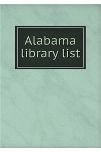 Alabama Library List