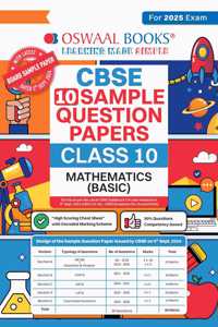Oswaal CBSE Sample Question Papers Class 10 Mathematics Basic Book (For 2025 Exam)