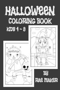 Halloween Coloring Book Kids 4 - 8