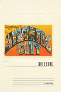 Vintage Lined Notebook Greetings from Atlantic City, New Jersey