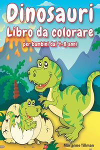 Dinosauri Libro da Colorare per Bambini dai 4-8 anni