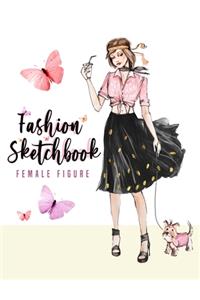 Fashion sketchbook with figure templates for girls