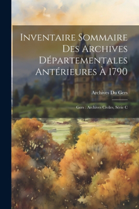 Inventaire Sommaire Des Archives Départementales Antérieures À 1790