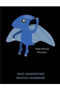 Pterodactyl Dinosaur Print Handwriting Practice Workbook