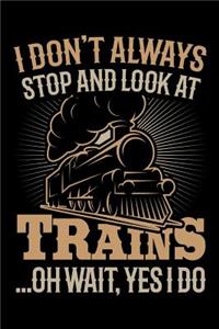 I Don't Always Stop and Look at Trains Oh Wait Yes I Do