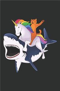 Cat Riding Unicorn Riding Shark Journal