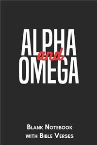 Alpha and Omega Blank Notebook with Bible Verses