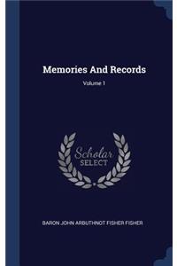 Memories And Records; Volume 1