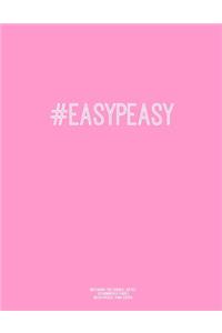 Notebook for Cornell Notes, 120 Numbered Pages, #EASYPEASY, Pink Cover