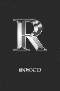 Rocco: Journal Diary - Personalized First Name Personal Writing - Letter R Initial Custom Black Galaxy Universe Stars Silver Effect Cover - Daily Diaries f