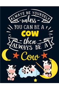 Cow Dot Grid Black Pages Notebook