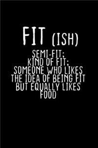 Fit ish Semi-fit; kind of fit; Someone who likes the idea of being fit but equally likes food