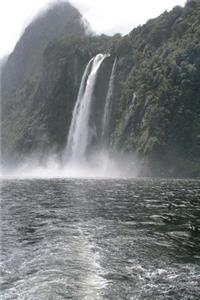 Cascading Waterfall at Milford Sound, New Zealand Journal