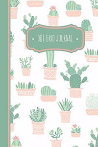 Cute Cactus Dot Grid Journal for Girls