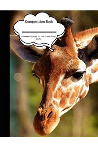 Composition Book 100 Sheet/200 Pages 8.5 X 11 In.-Wide Ruled- Giraffe