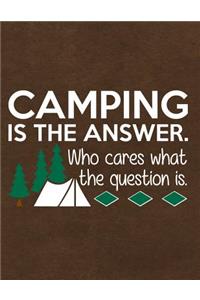 Camping Is the Answer Who Cares What the Question Is