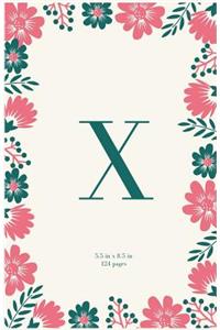 Monogram Letter X Journal