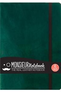Monsieur Notebook - Real Leather A5 Green Ruled