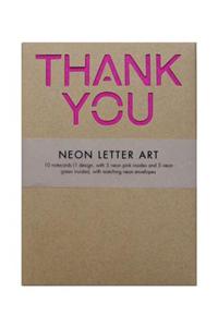 Neon Letter Art Wallet Notecards