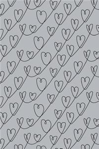 Bullet Journal Notebook Scribbly Hearts Pattern 7