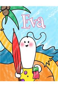 Eva: Personalized Children's Coloring Book, Ima Gonna Color My Day at the Beach